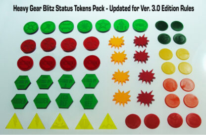 Heavy Gear Blitz Status Tokens Pack contents (3rd Edition)