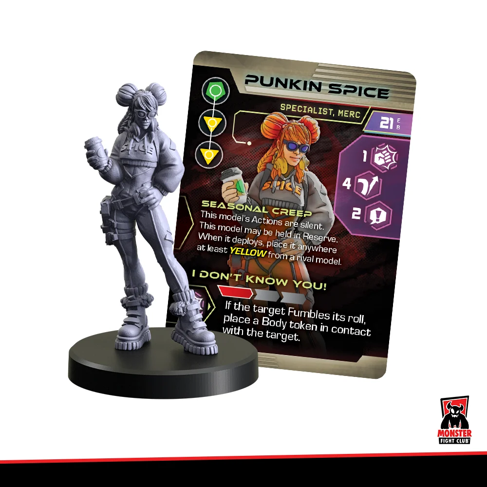 Punkin Spice, showing the model and her card